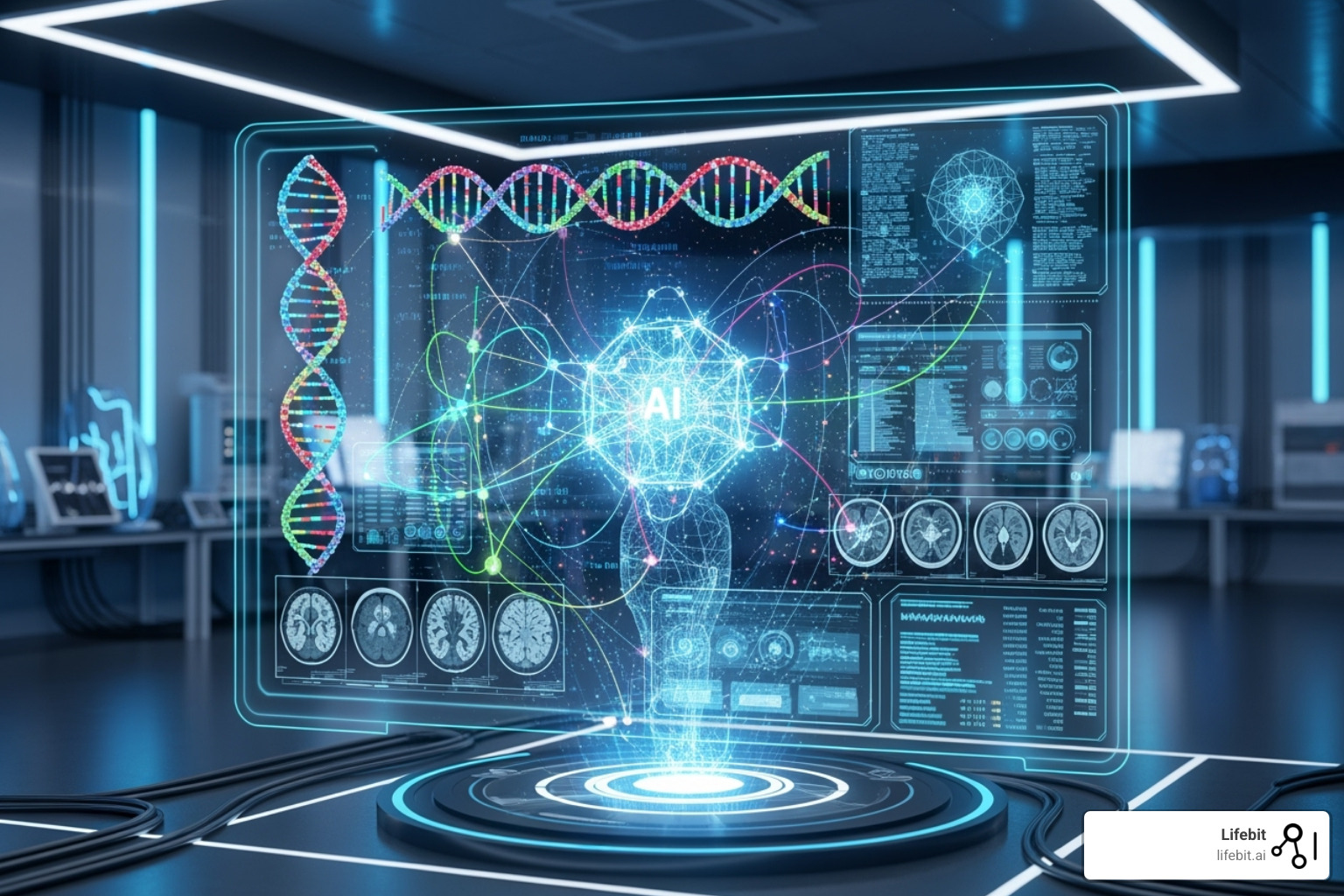 AI algorithm processing multi-modal data (genomics, imaging, EHR) - Clinical data insights
