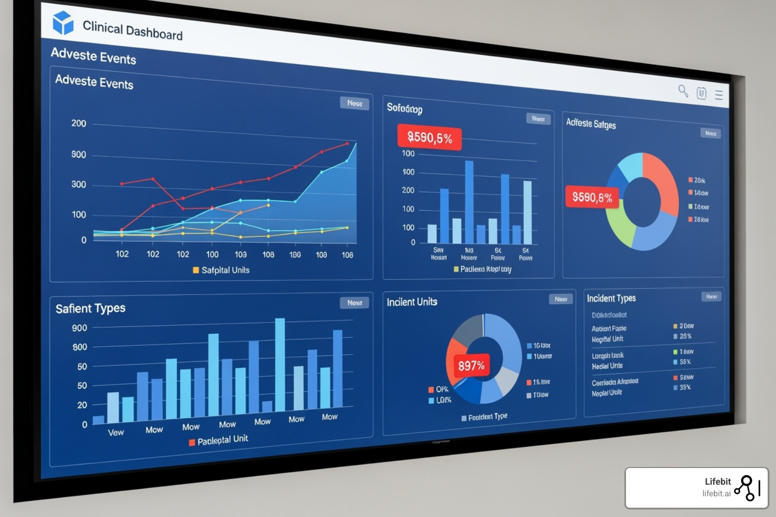 interactive dashboard showing patient safety signals - Clinical data insights