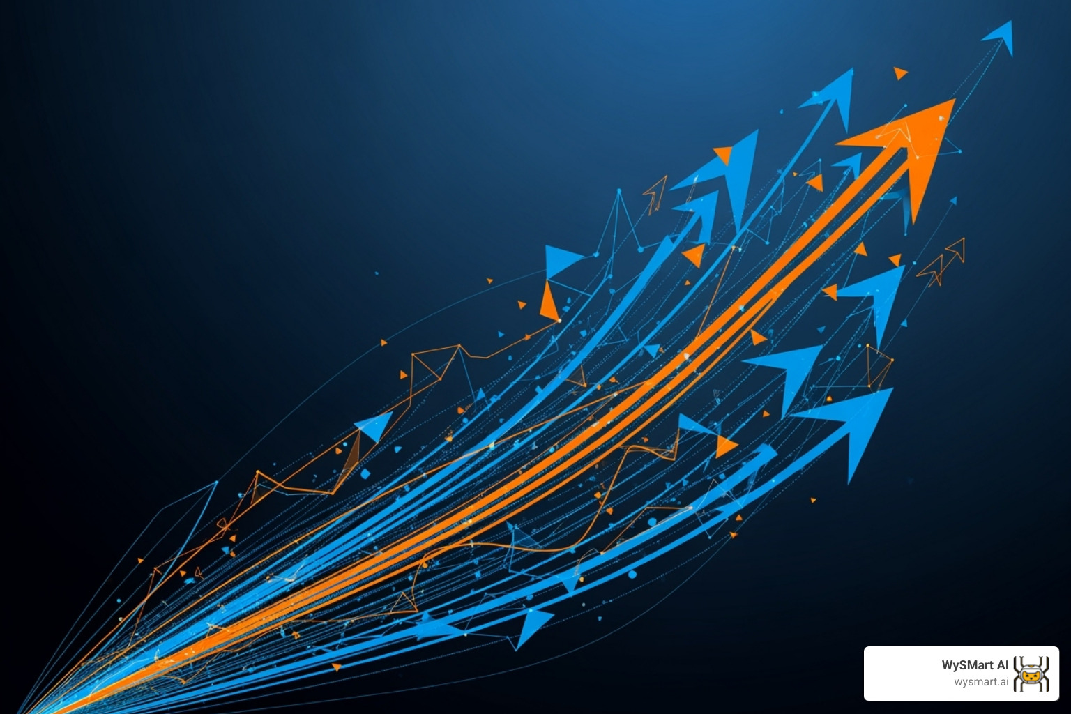 A chart showing upward trends in engagement and conversions after WySMart AI adoption, with AI-inspired blues and crisp contrast orange tones - AI powered content creation A chart showing upward trends in engagement and conversions after WySMart AI adoption, with AI-inspired blues and crisp contrast orange tones - AI powered content creation