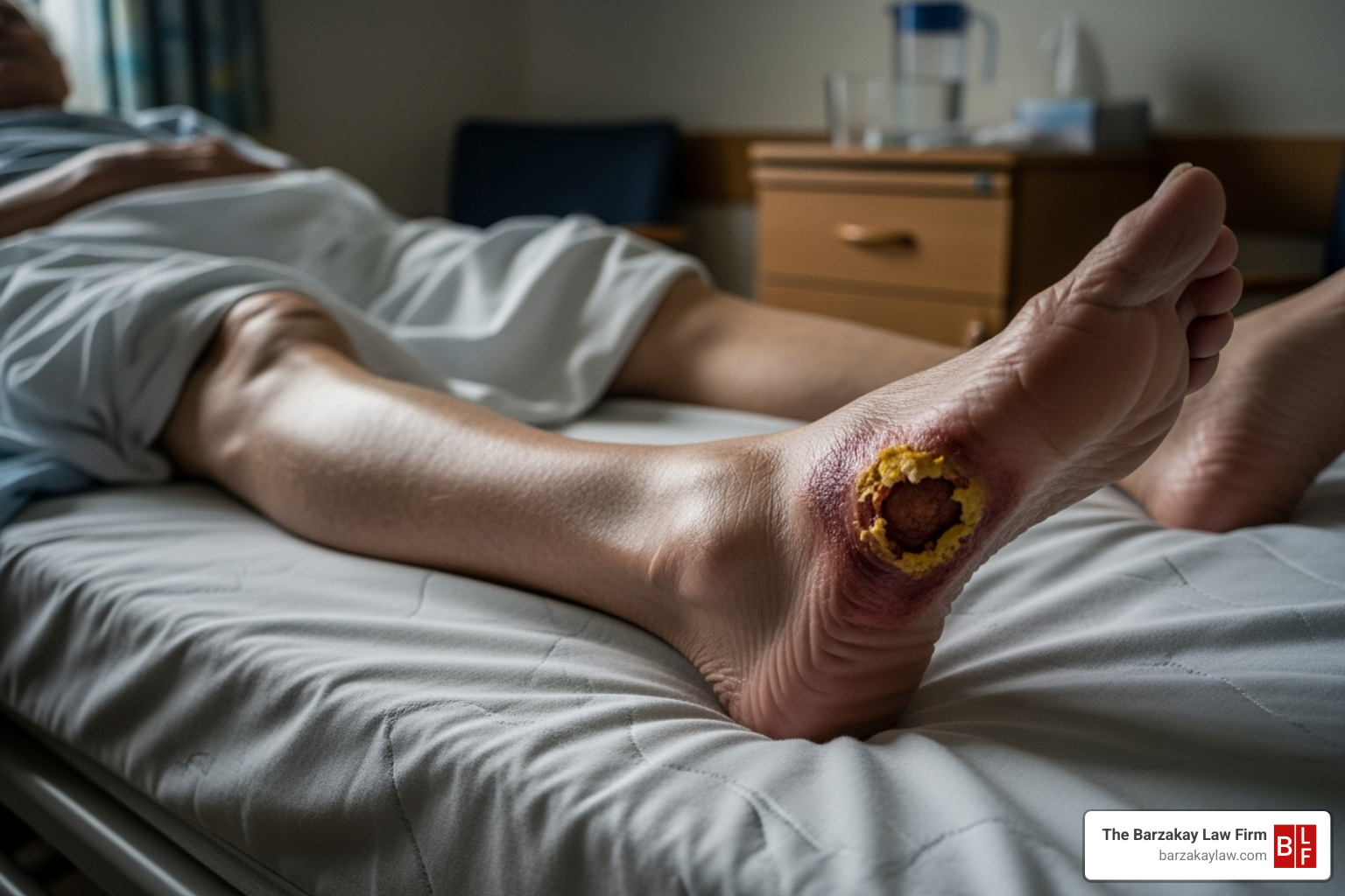 A clear sign of neglect, such as a resident with bedsores or in an unsanitary room - nursing home neglect attorney