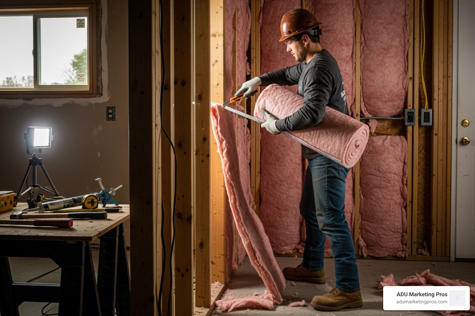 worker installing insulation - how much does a garage conversion cost worker installing insulation - how much does a garage conversion cost