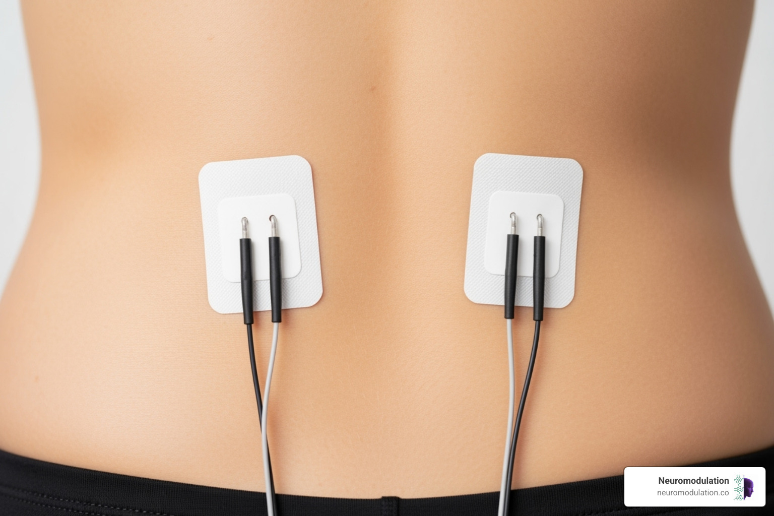 Electrode placement for lower back pain - electronic muscle stimulator pain relief