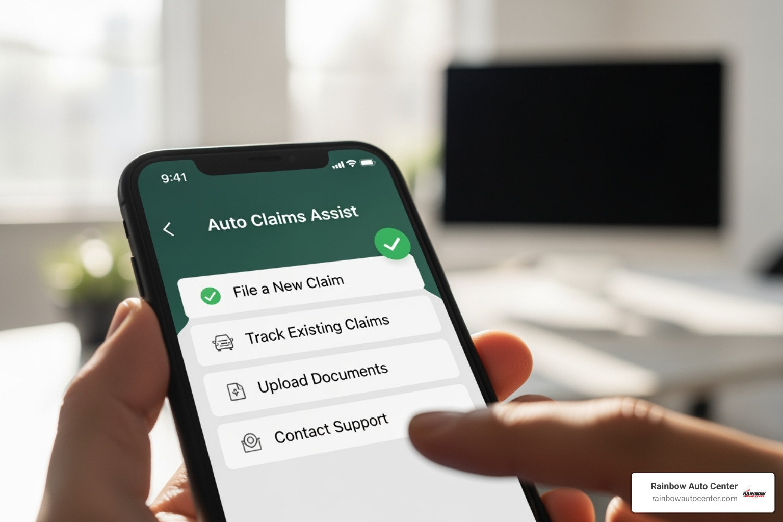 a 5-star customer review for auto claims assist on a phone screen - auto claims assist