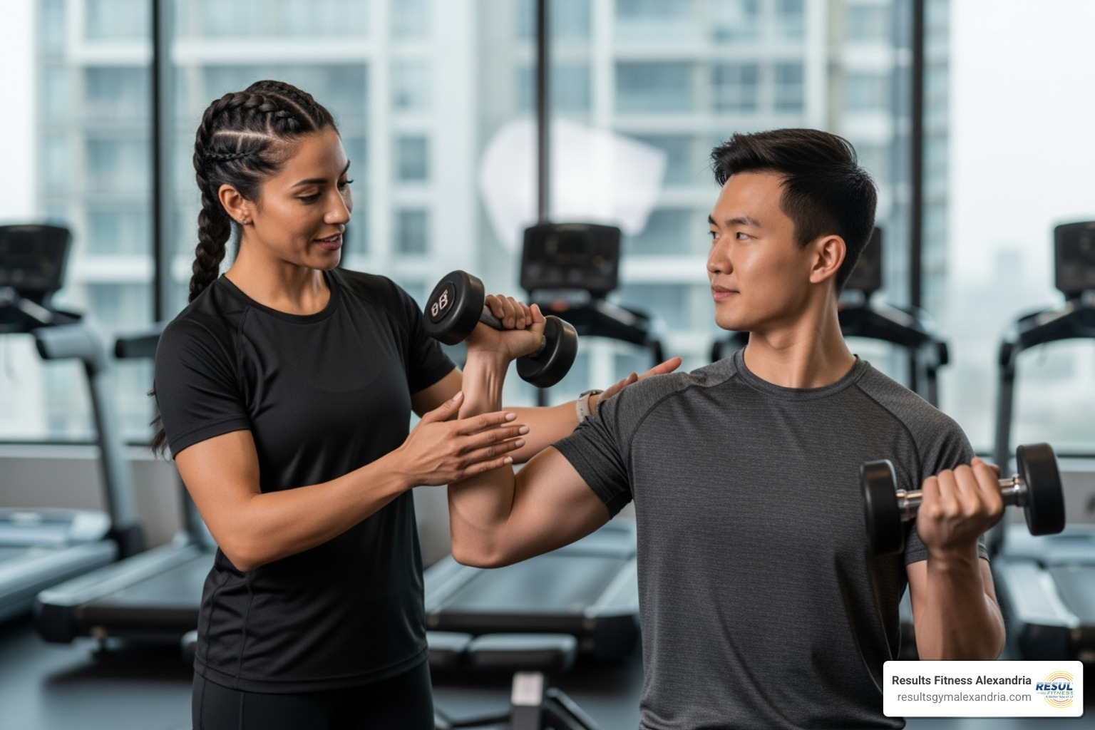 personal trainer correcting form - Circuit training cardio personal trainer correcting form - Circuit training cardio