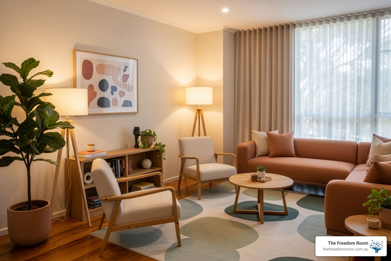 Welcoming and professional counselling room, indicating a safe space for addiction recovery counselling - self help alcohol recovery