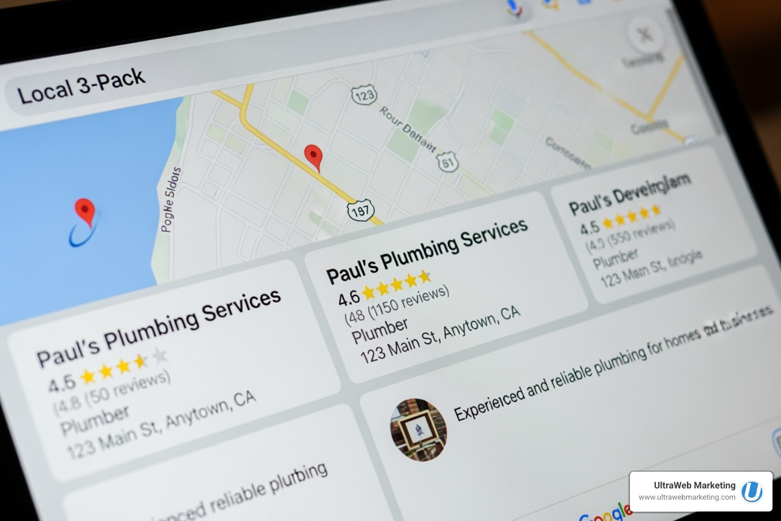 Image of the Google Local 3-Pack highlighting a Boca Raton business - local seo marketing companies Image of the Google Local 3-Pack highlighting a Boca Raton business - local seo marketing companies