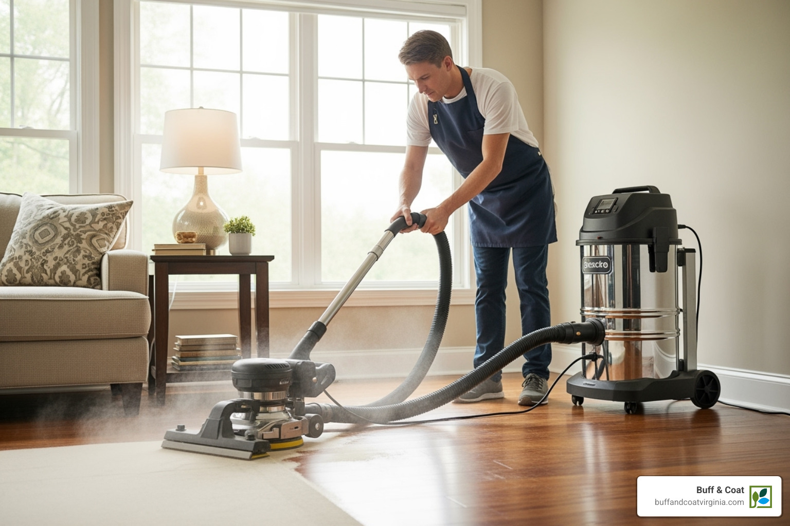 powerful vacuum system connected to a floor sander, showing a clean work environment - sandless powerful vacuum system connected to a floor sander, showing a clean work environment - sandless