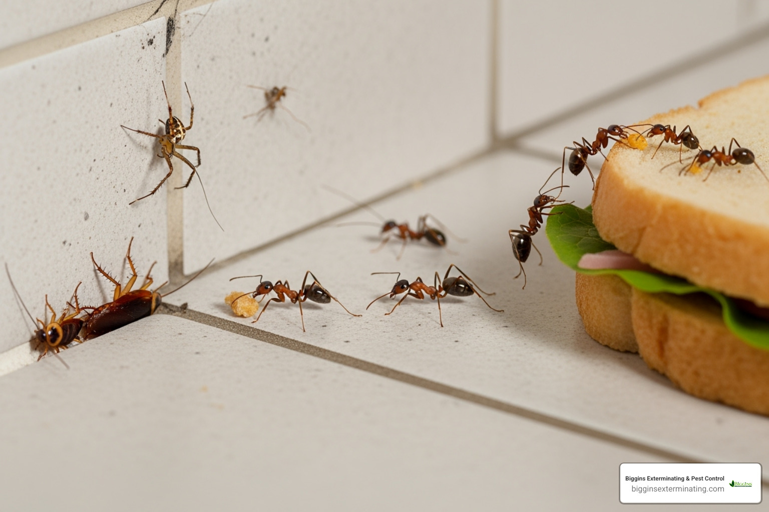 image of common household insects like ants, cockroaches, and spiders - local exterminator cost