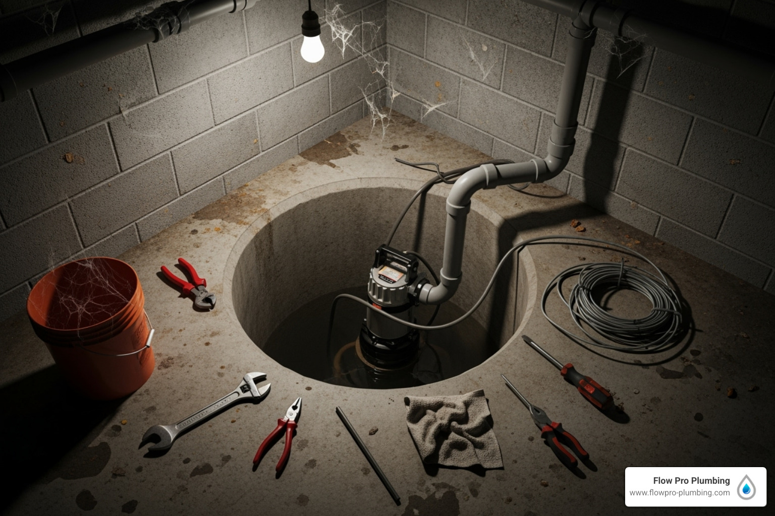 tools next to an open sump pit - sump pump not working tools next to an open sump pit - sump pump not working