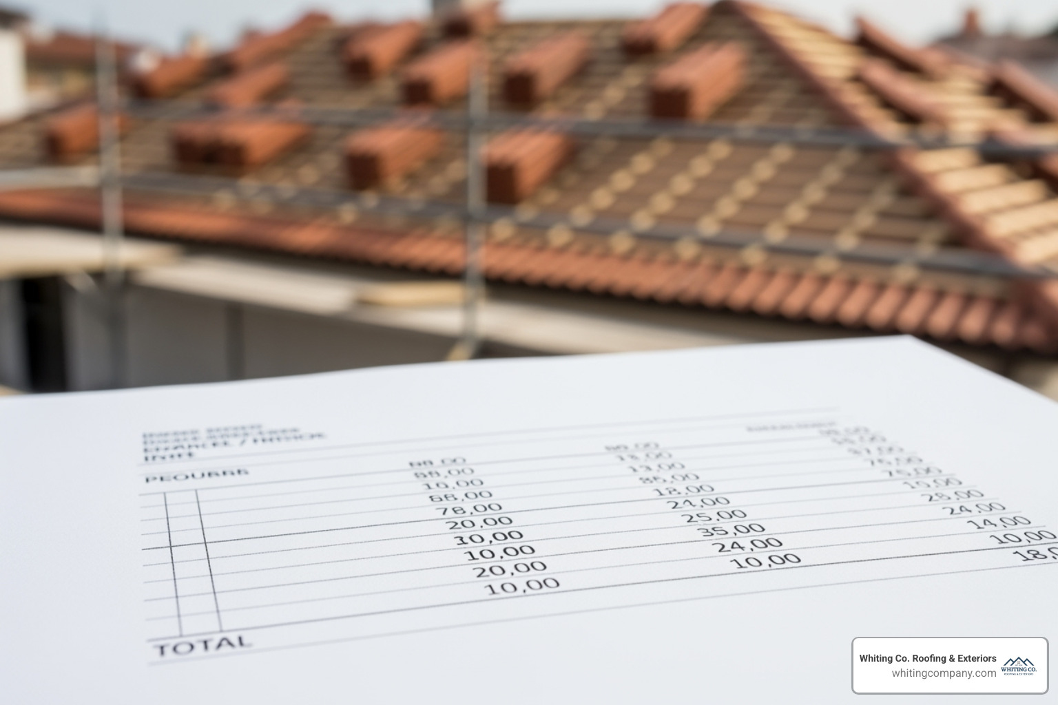 sample itemized roof quote - new roof quotes