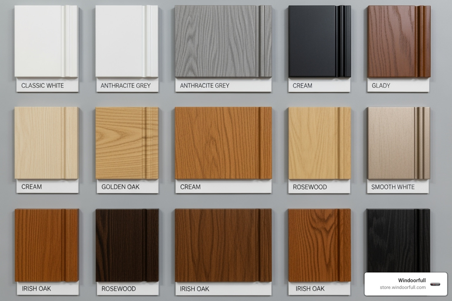 uPVC window color and finish swatches - imported uPVC windows uPVC window color and finish swatches - imported uPVC windows