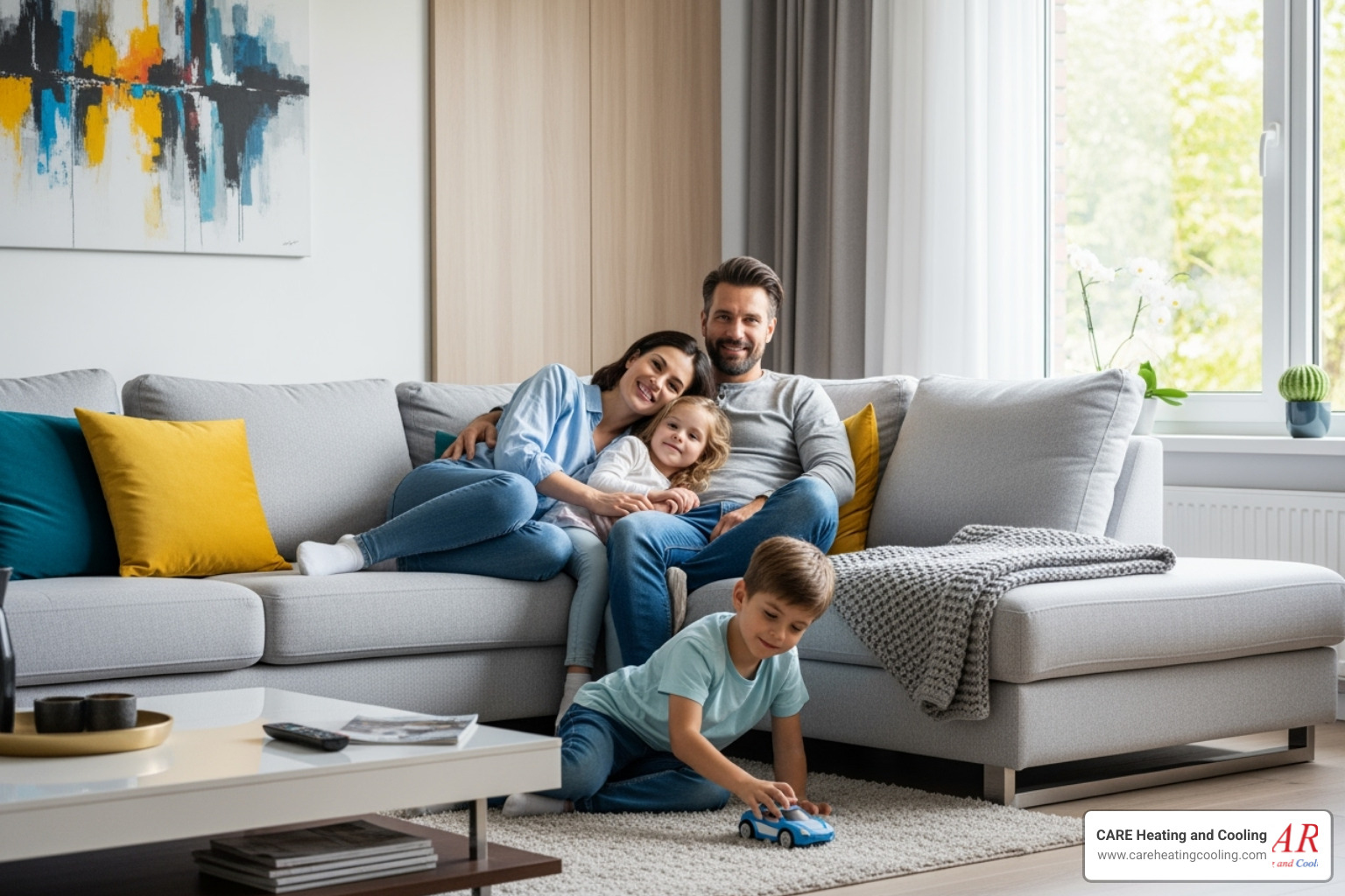 A happy family enjoying a cool home - ac installation new albany A happy family enjoying a cool home - ac installation new albany