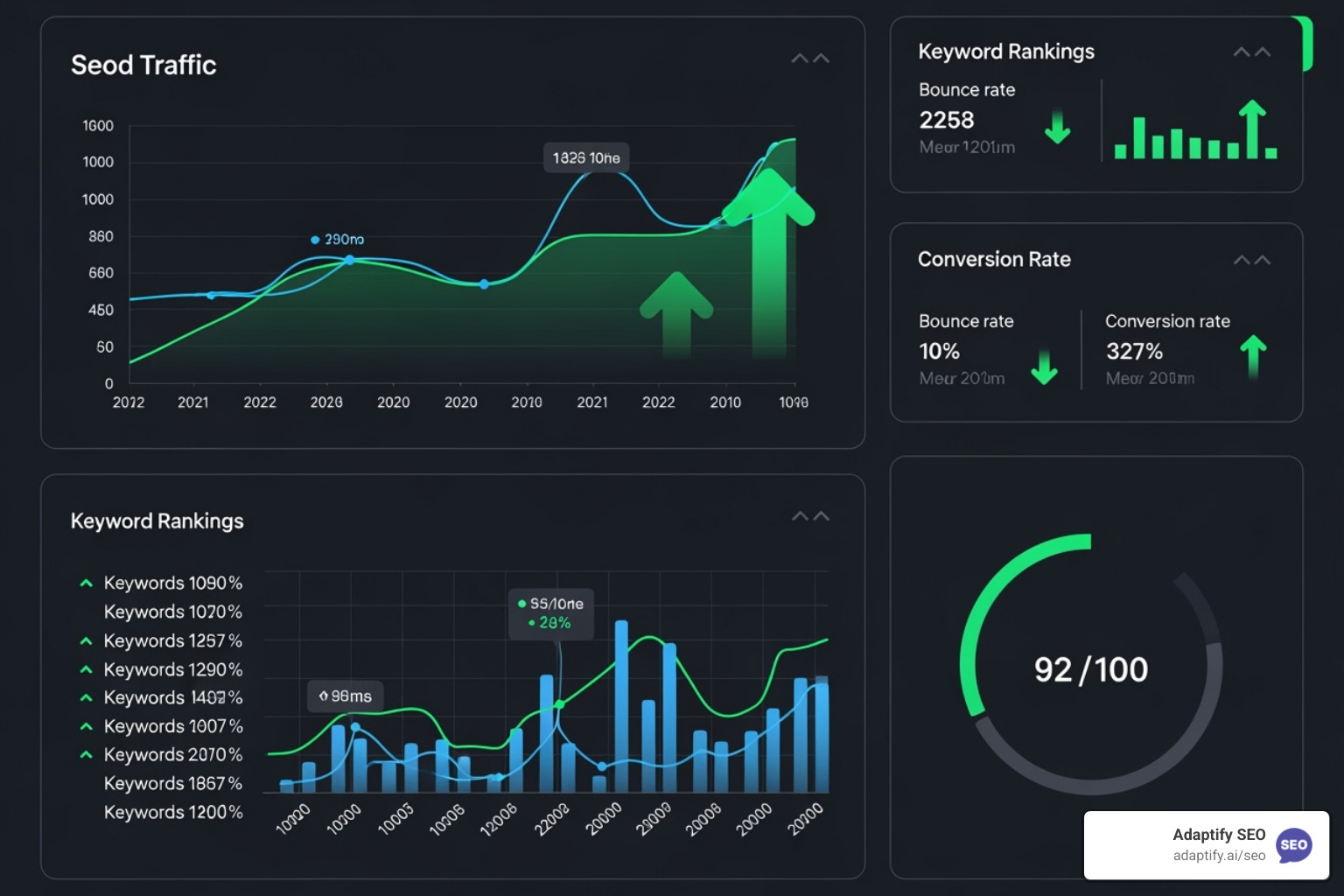dashboard showing SEO improvements - white label press release