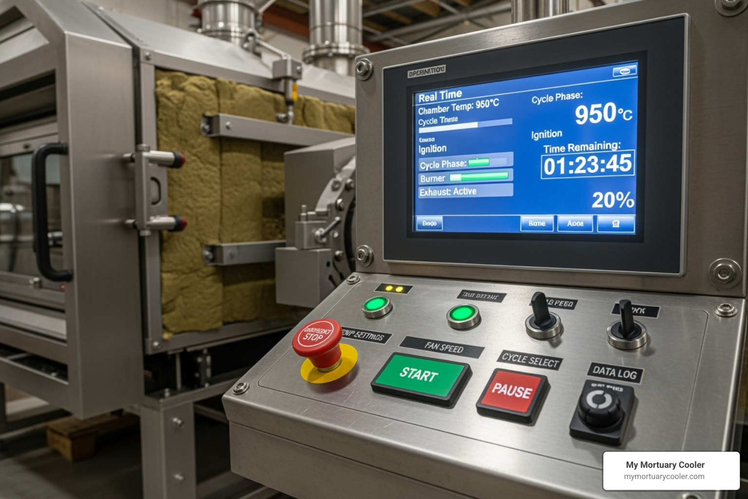 digital control panel for a cremation machine - electric cremation machine cost