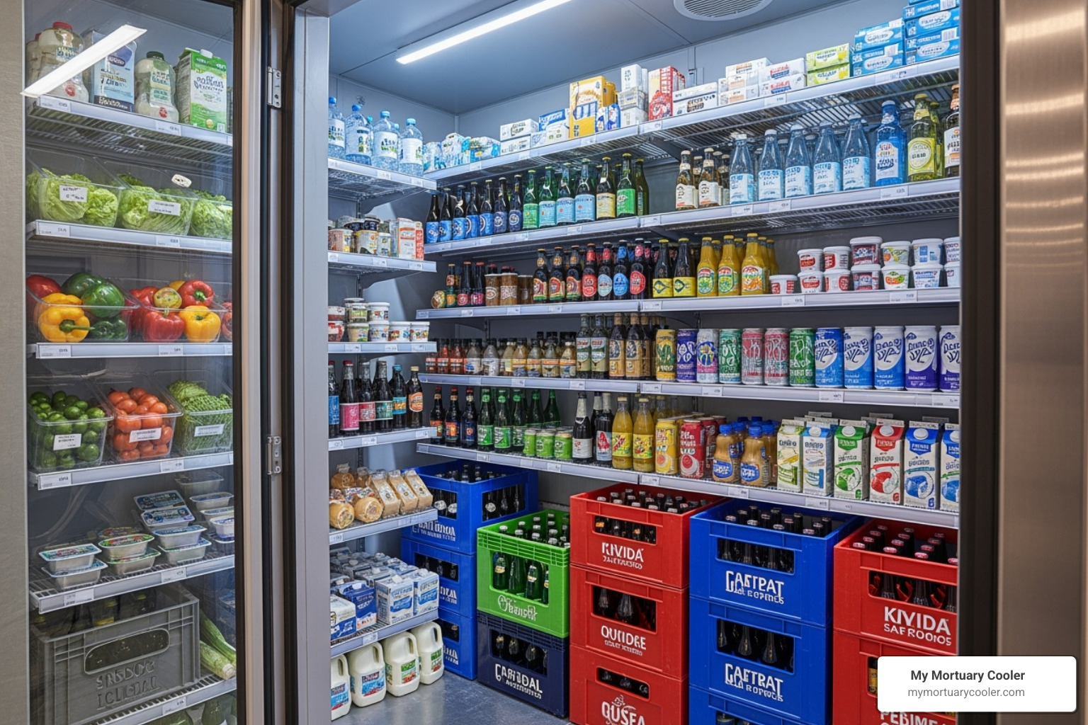 Clean, professional walk-in cooler unit - refrigerated cooler