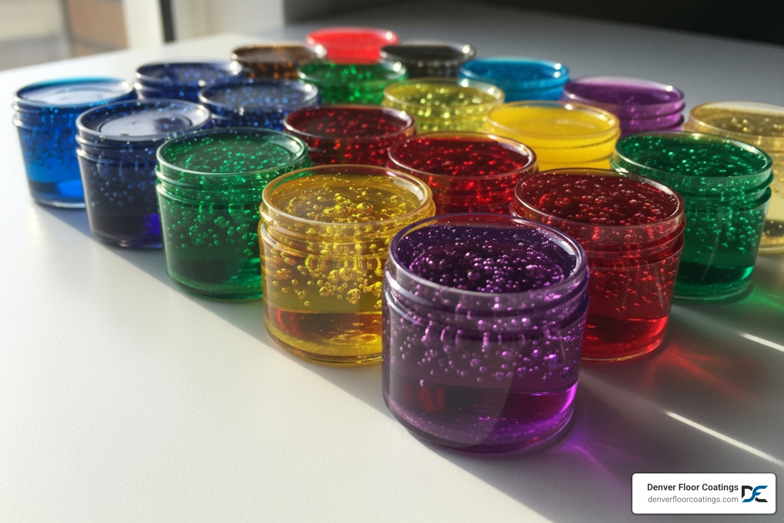 Different colored epoxy resin samples - epoxy materials Different colored epoxy resin samples - epoxy materials