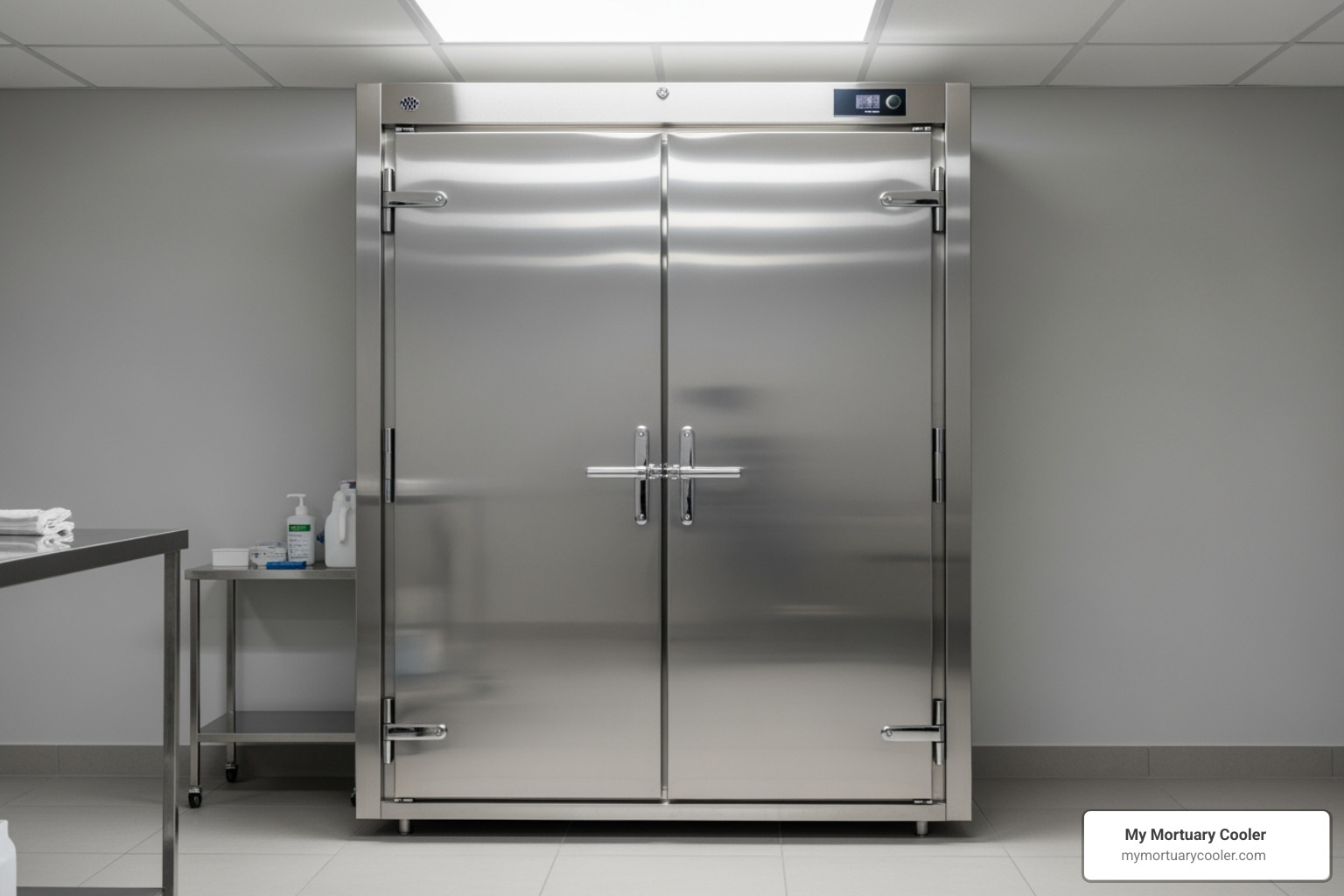compact 2-body upright cooler - mortuary cooler for sale