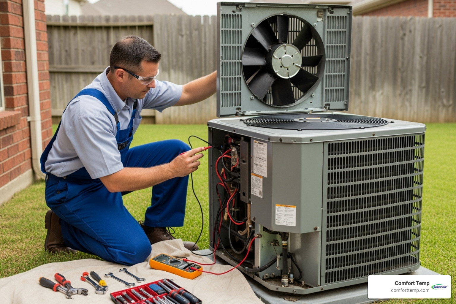 A technician performing professional AC maintenance - ac installation cost A technician performing professional AC maintenance - ac installation cost