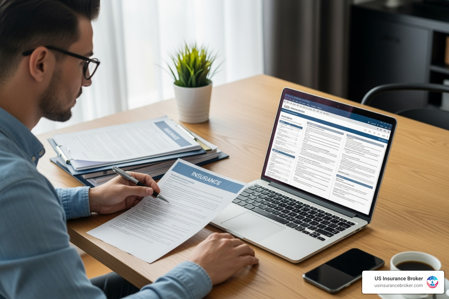 person comparing insurance documents on a laptop - condo insurance bonita springs fl
