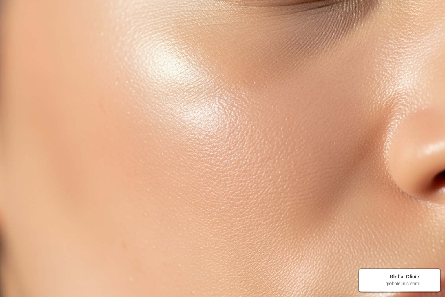Close-up of healthy, glowing skin, indicating improved hydration and radiance - nad injections before and after