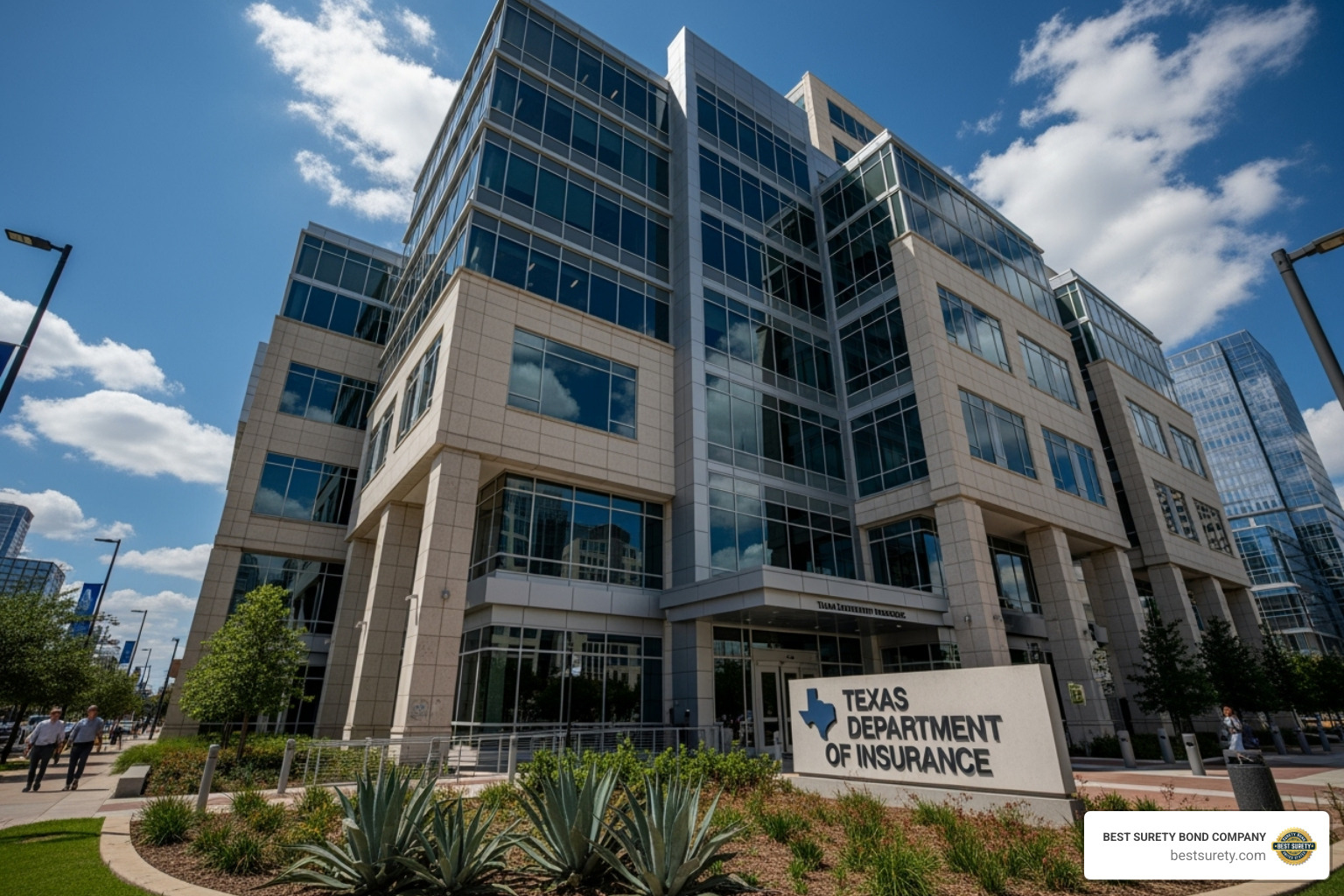 Texas Department of Insurance building or logo - what is an insurance license and permit bond