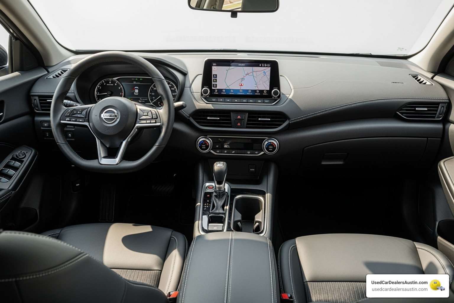 Modern and spacious interior of a recent model Nissan Sentra - used nissan sentra for sale austin
