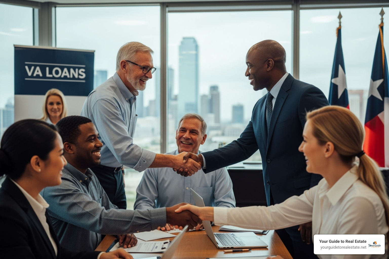 Veteran holding military ID - Dallas VA loans