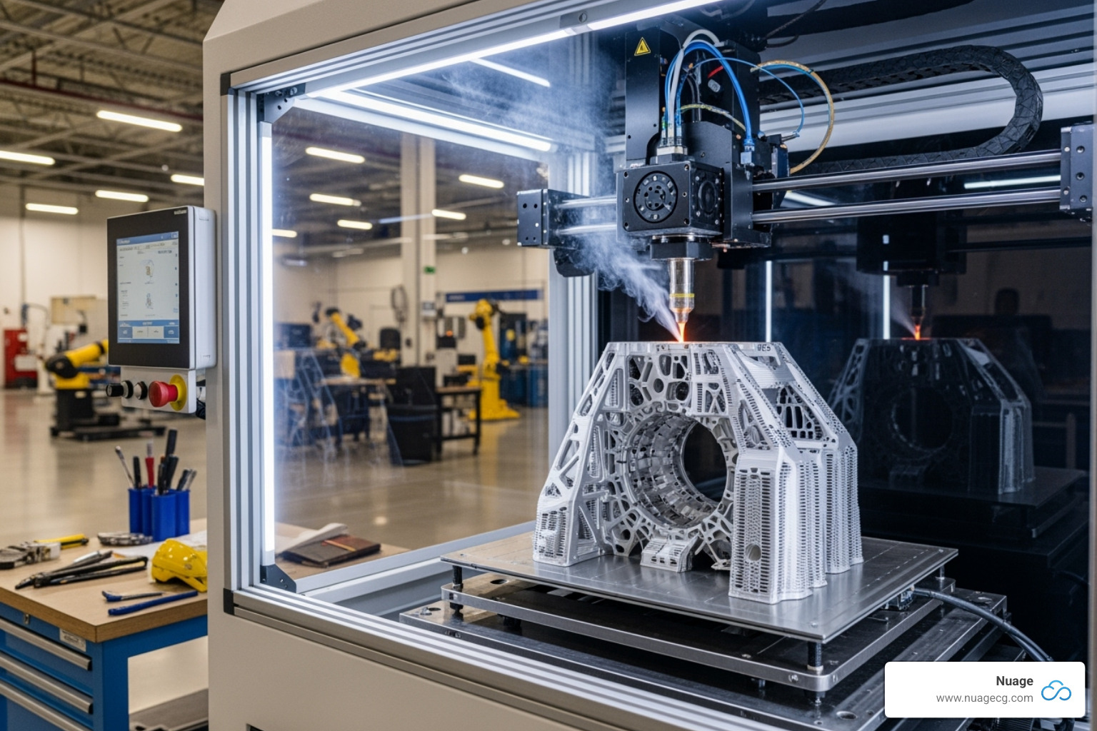 3D printer creating a complex industrial part - what is advanced manufacturing 3D printer creating a complex industrial part - what is advanced manufacturing