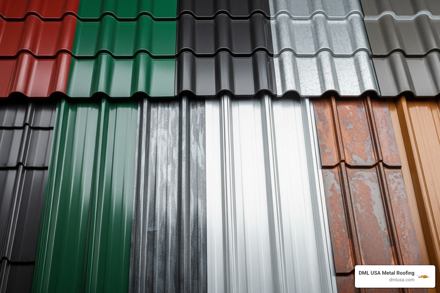 different types of metal roofing panels and finishes - commercial roofers near me