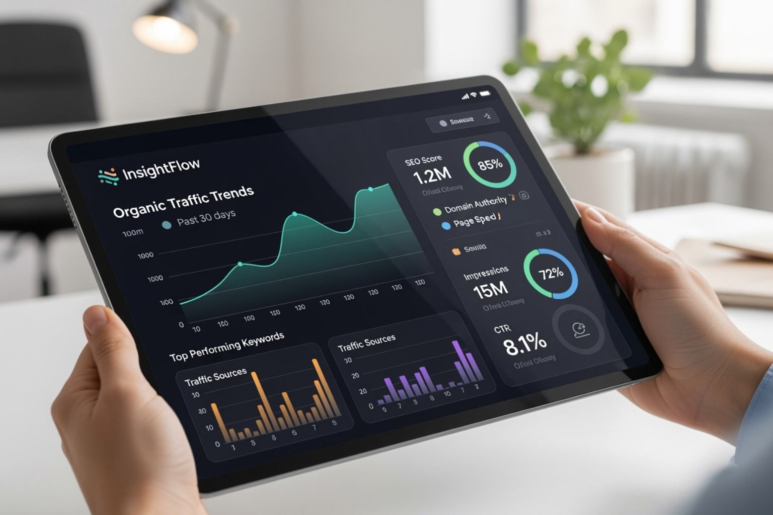 Image of a clean, branded white-label SEO report dashboard - white label seo company