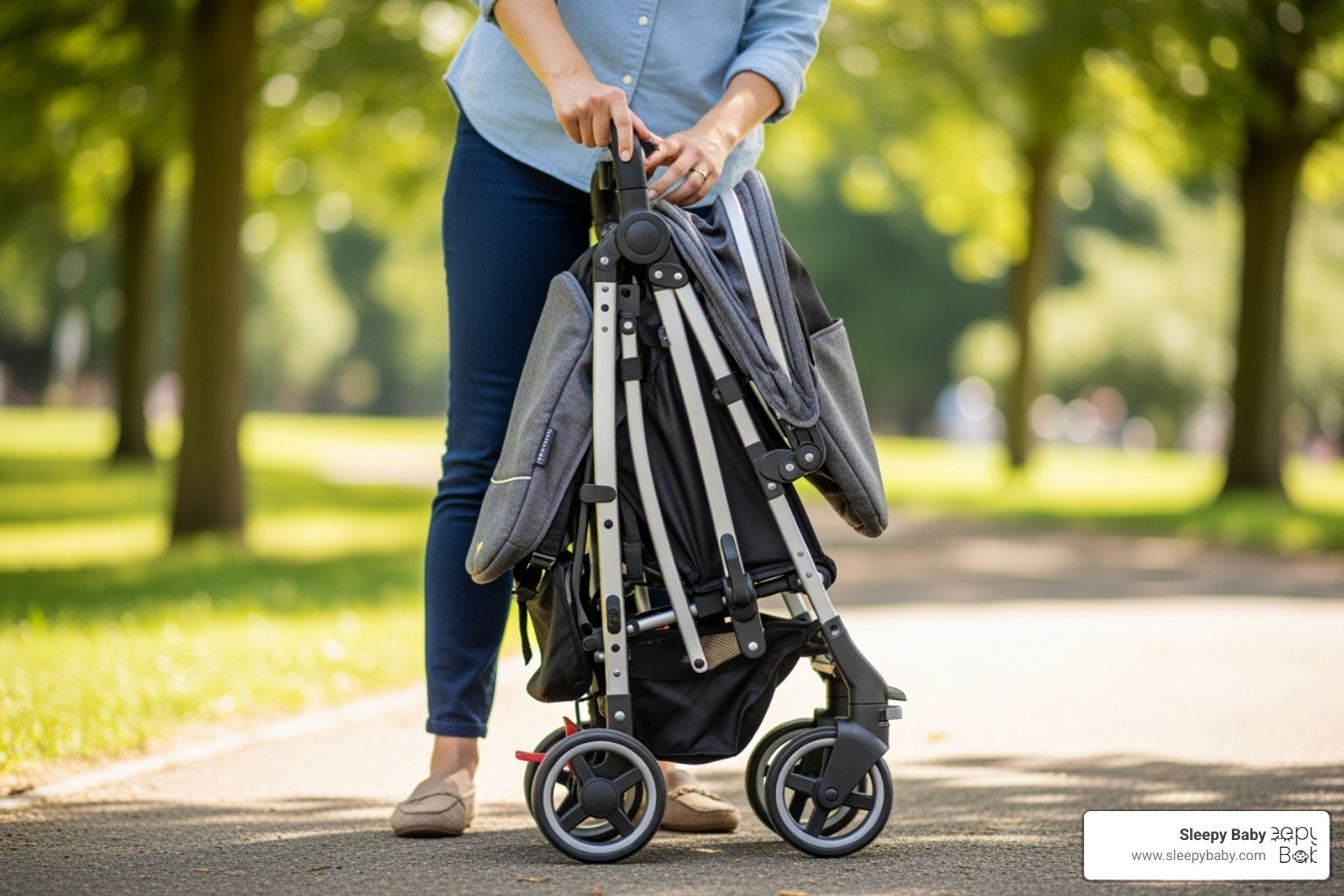 parent easily folding a travel stroller - top 10 baby shower gifts parent easily folding a travel stroller - top 10 baby shower gifts