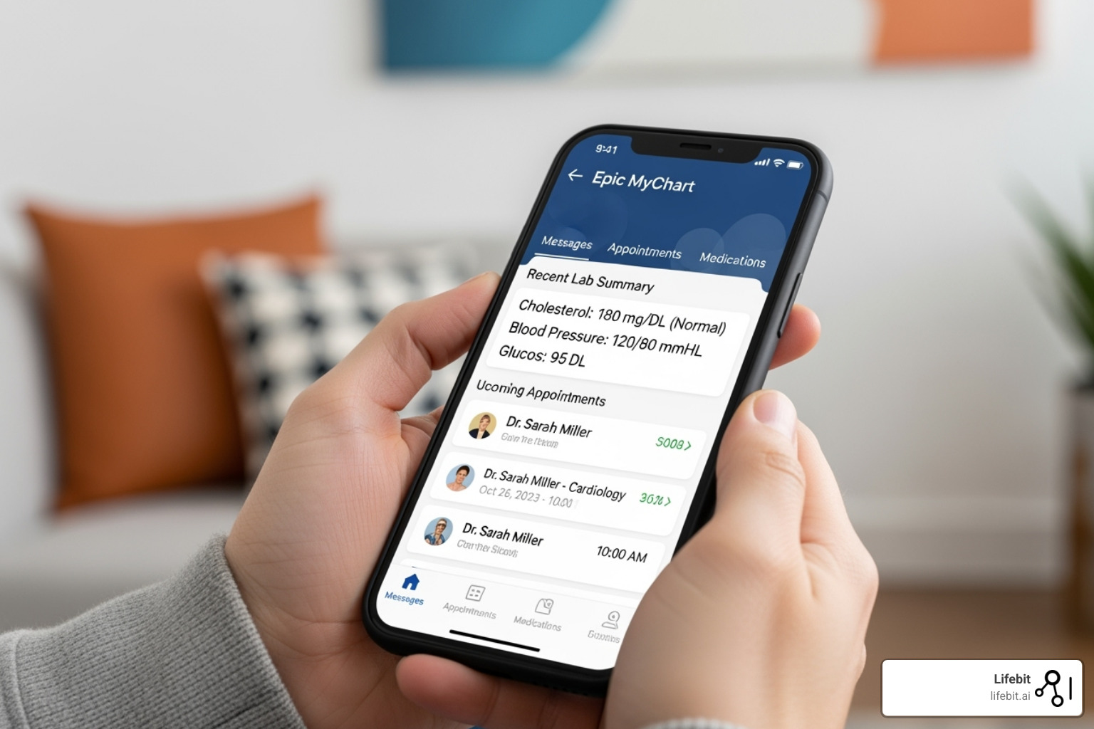 Epic MyChart patient portal on a smartphone - electronic medical records companies