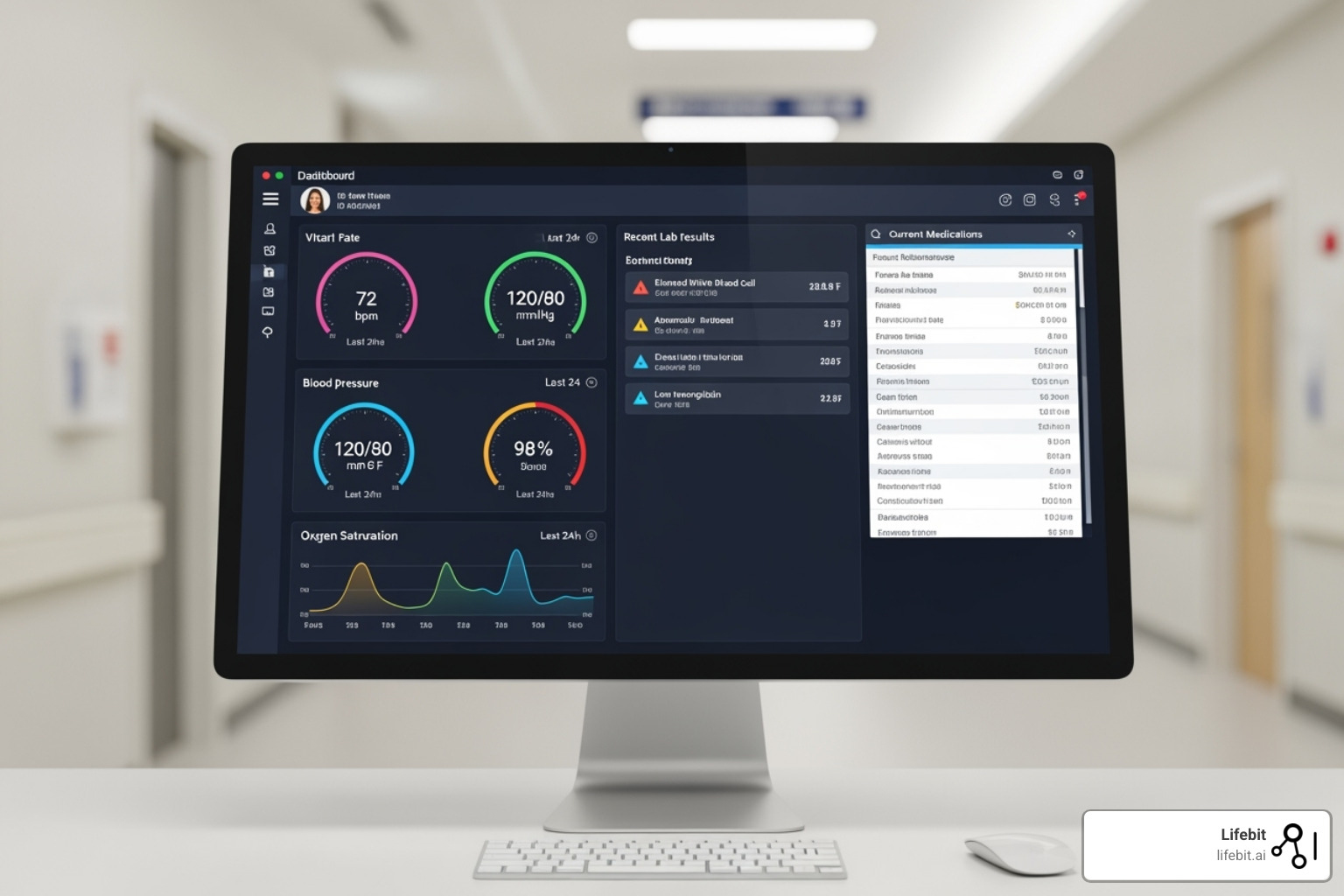Clinical dashboard showing real-time patient data - electronic medical records companies