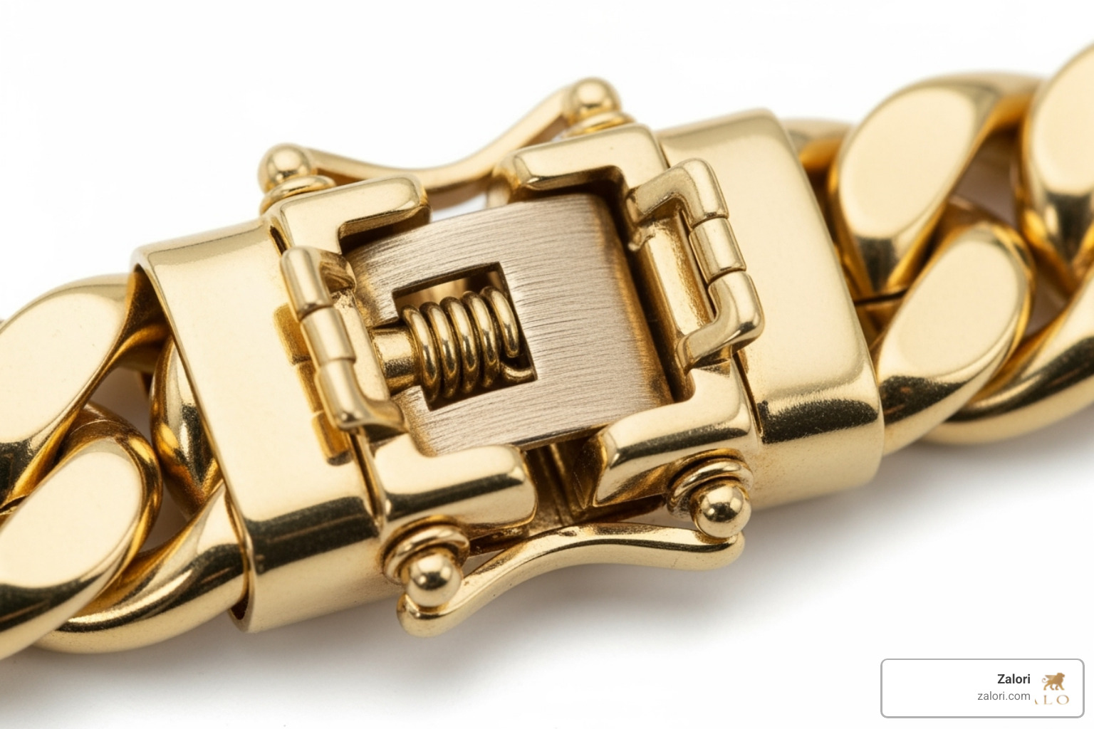 Secure box clasp with safety latches on a Cuban chain - 14k solid gold cuban link chain 20 inch Secure box clasp with safety latches on a Cuban chain - 14k solid gold cuban link chain 20 inch