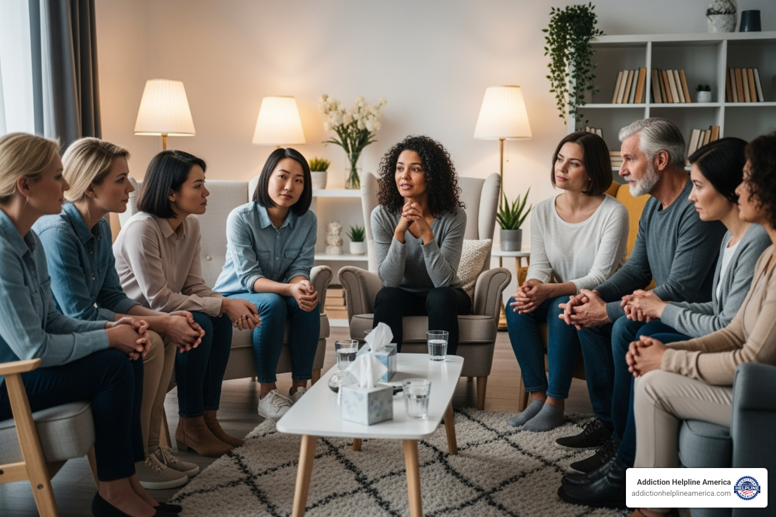 diverse group of people in a support meeting - free rehab centers in riverside county diverse group of people in a support meeting - free rehab centers in riverside county