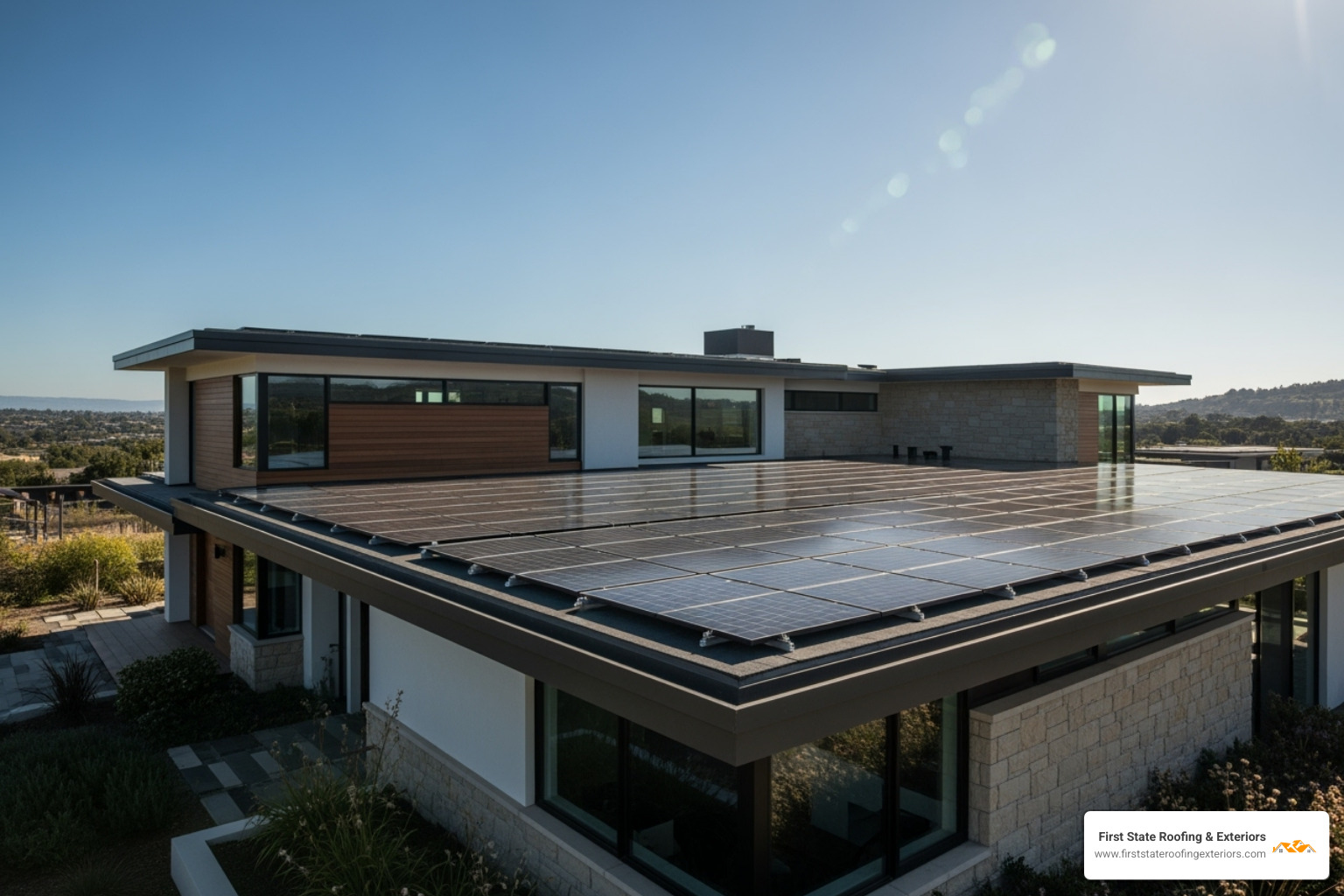 sleek, modern roof integrated with solar shingles - cost to replace roof with solar panels sleek, modern roof integrated with solar shingles - cost to replace roof with solar panels