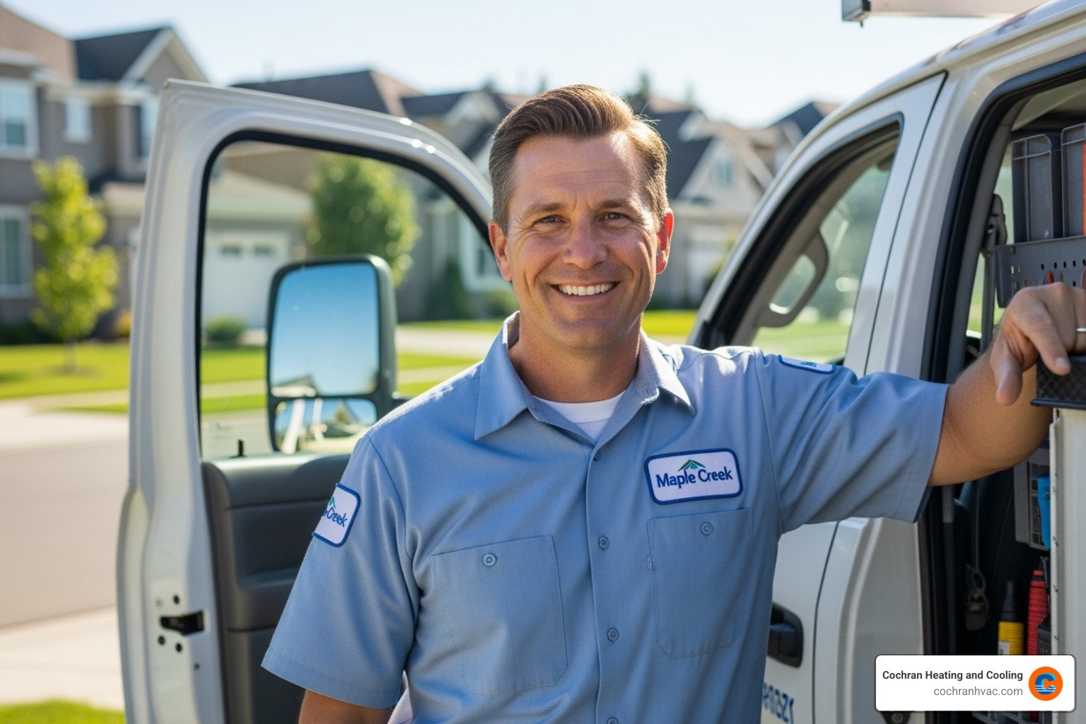 friendly technician's truck with a local town name visible - best hvac westmoreland county friendly technician's truck with a local town name visible - best hvac westmoreland county