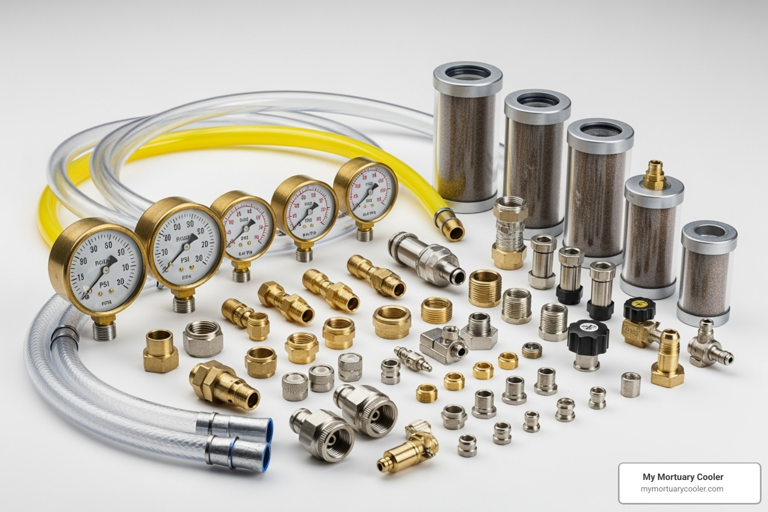 collection of embalming machine parts - embalming machine parts
