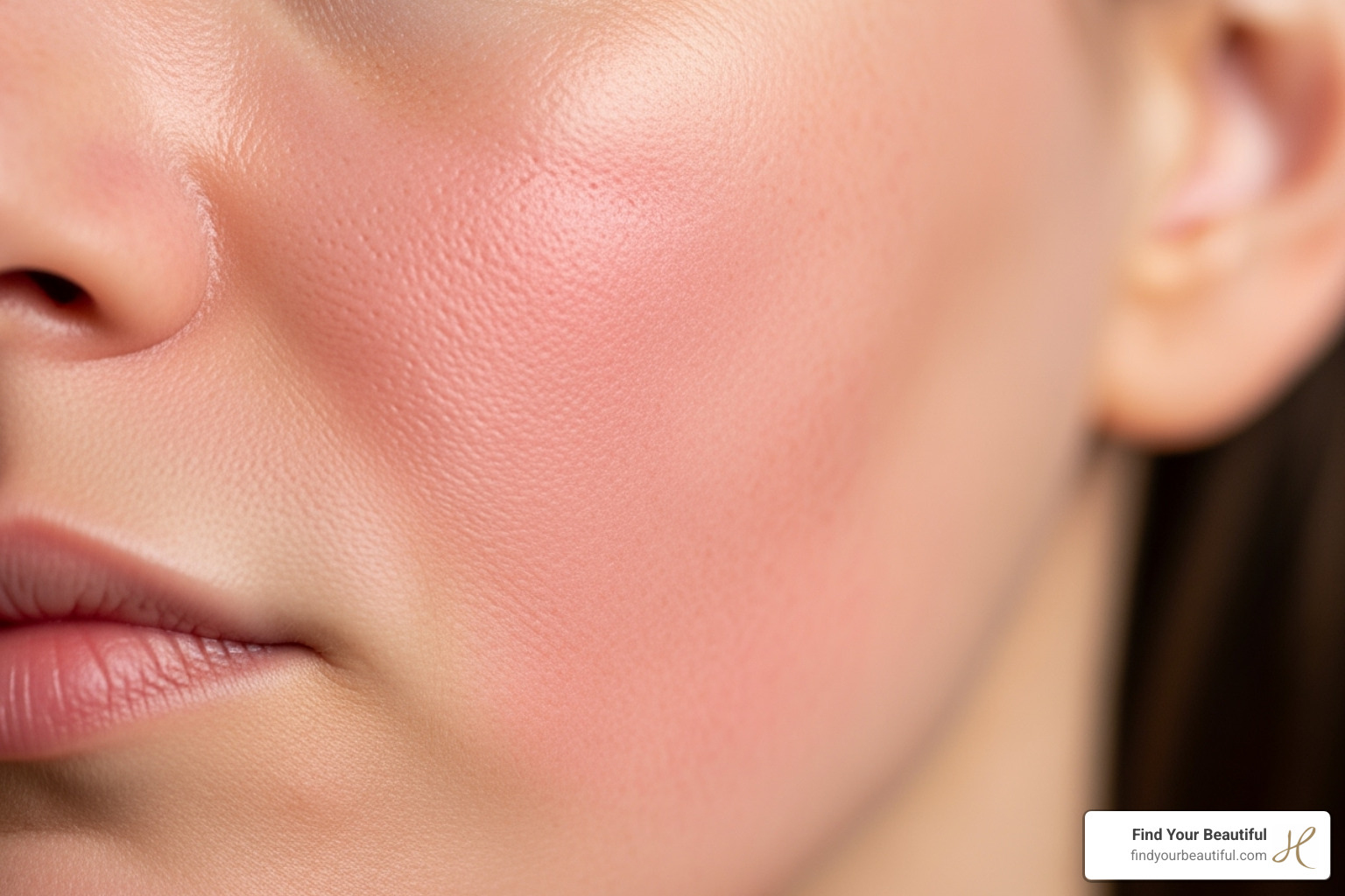 patient's skin immediately after microdermabrasion showing mild, temporary redness - microdermabrasion