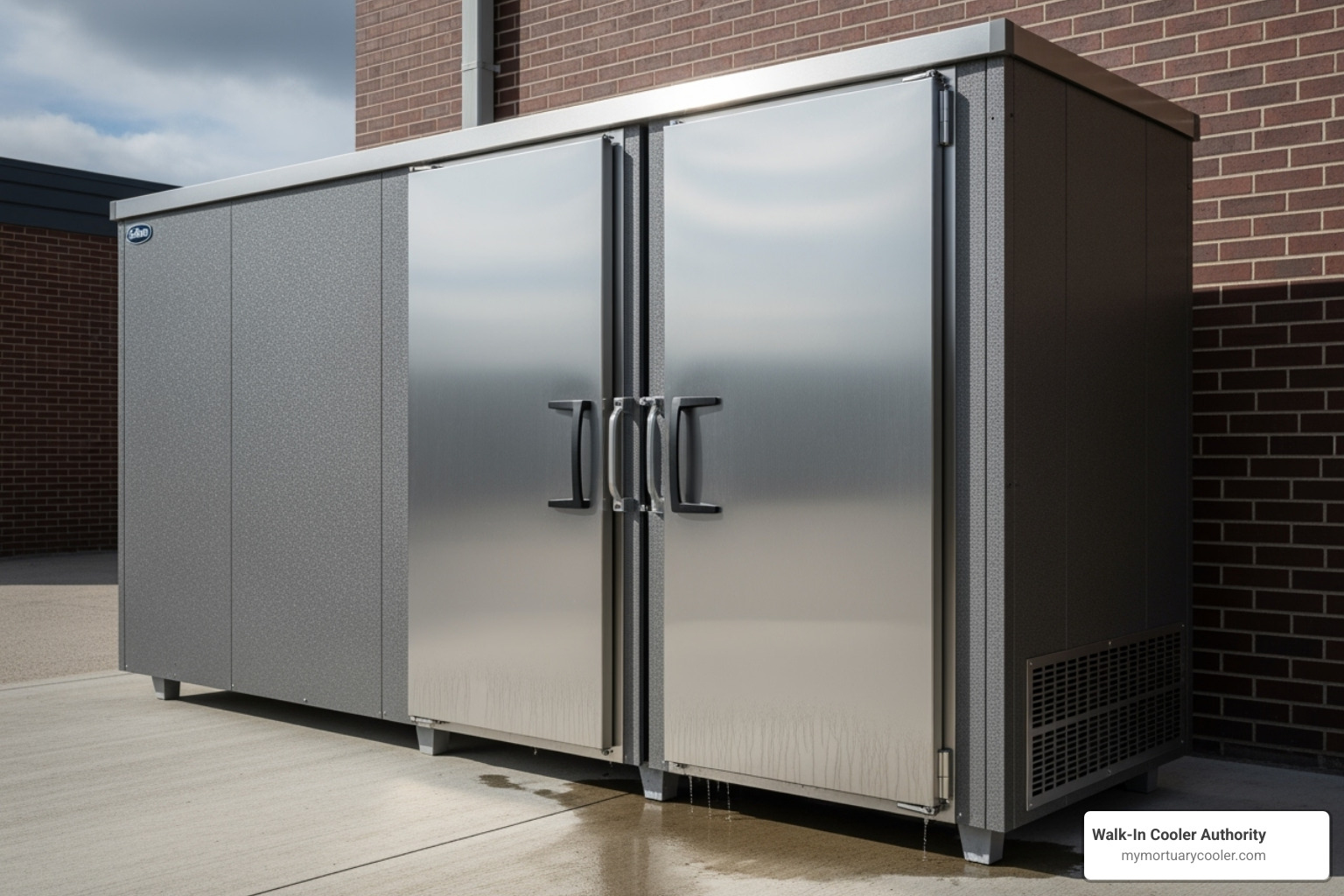combo cooler/freezer unit with two separate doors - exterior walk in cooler