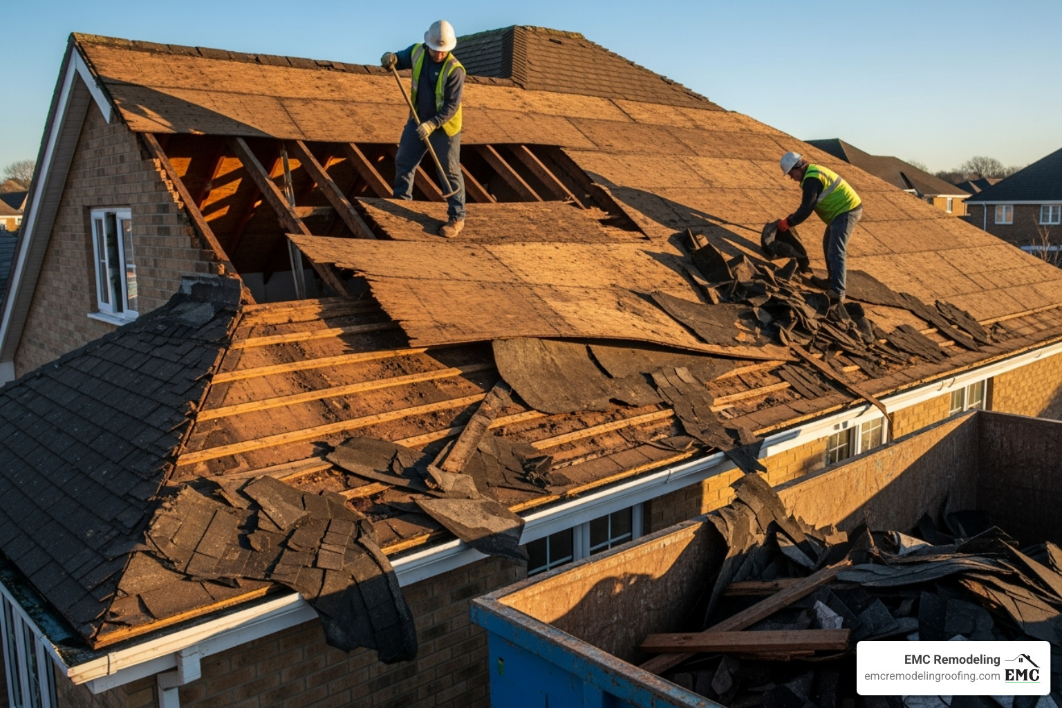 rotted roof deck being torn off a house - cost to replace entire roof structure rotted roof deck being torn off a house - cost to replace entire roof structure