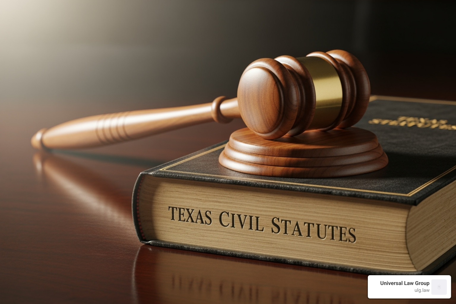 Image of a gavel on a book of Texas statutes - diminished value texas