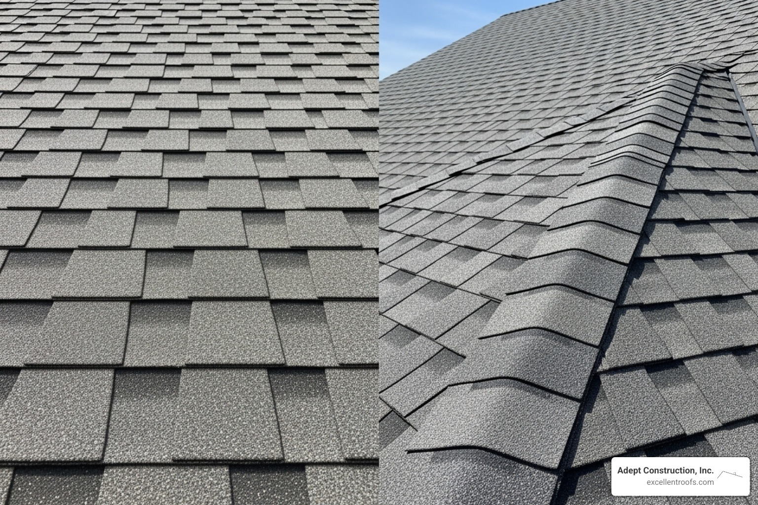 Side-by-side comparison of 3-tab and architectural shingles, highlighting their distinct appearances - cost of shingle roof Side-by-side comparison of 3-tab and architectural shingles, highlighting their distinct appearances - cost of shingle roof