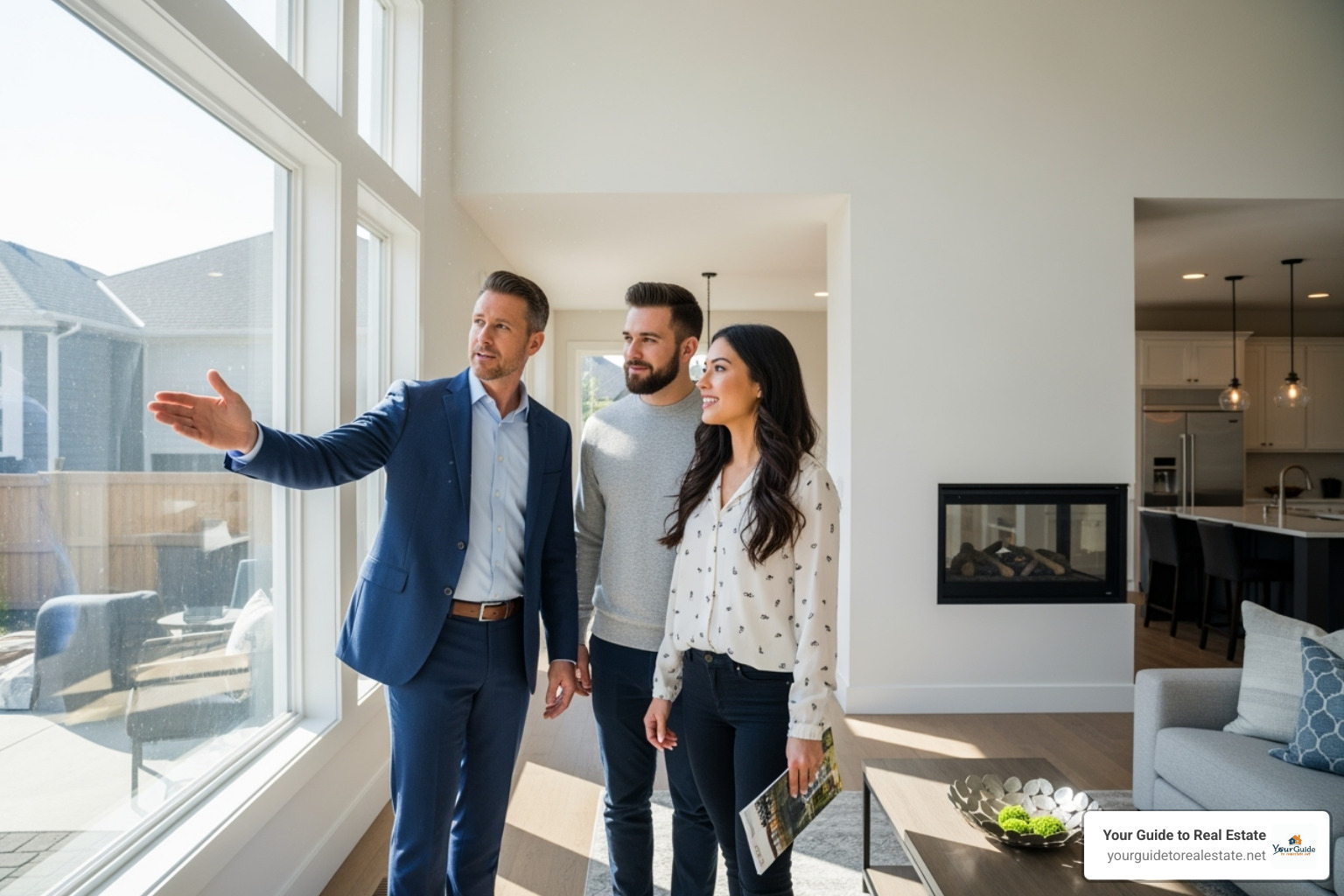 agent and couple looking at home features - how to find the best buyers agent