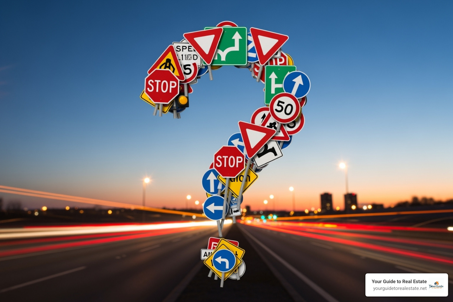 question mark made of road signs - when will car interest rates go down