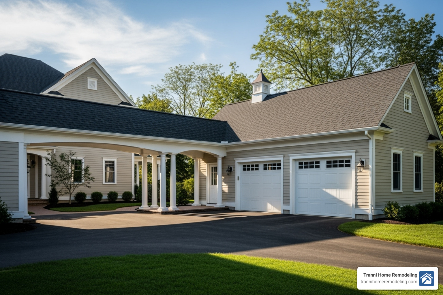 Two-car garage with breezeway - attached garage plans