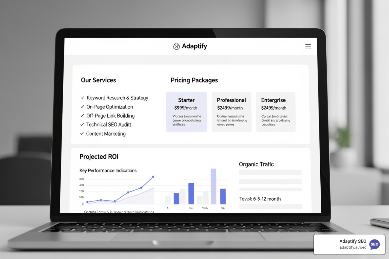 Preview of Adaptify SEO proposal template - seo quotation sample