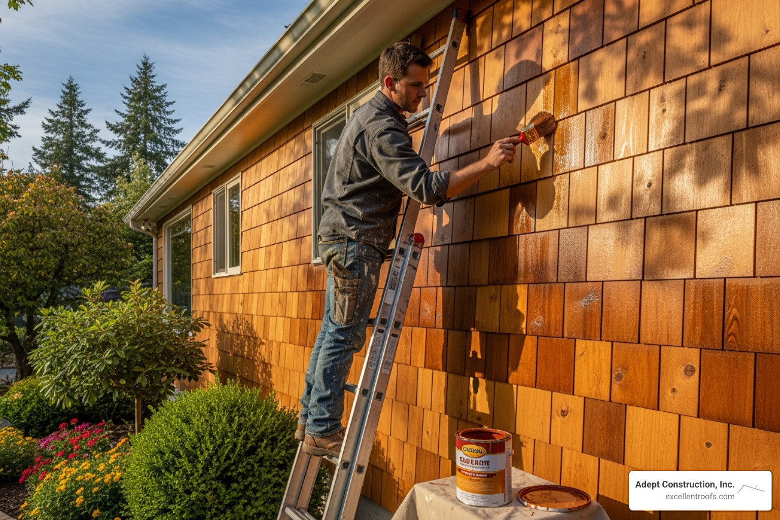 Professional staining cedar siding - cedar shake siding installation cost