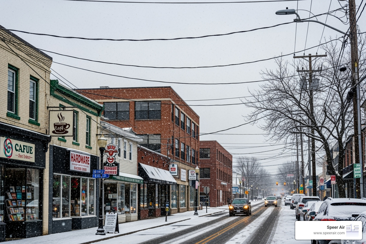 different commercial buildings in a snowy Rockaway, NJ setting - commercial heating rockaway