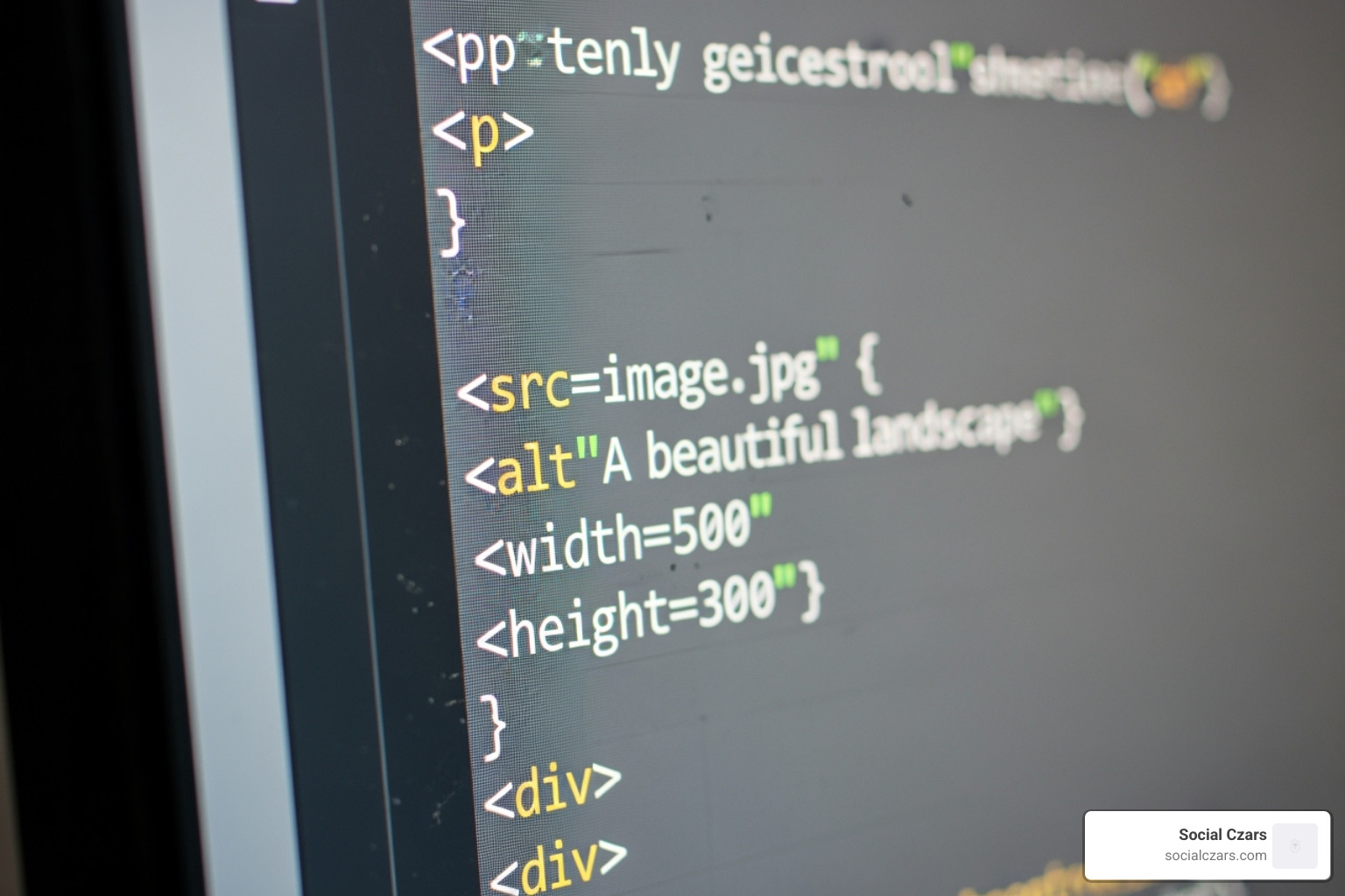 A snippet of website code showing an <code>md5-b30e770b561db3e109a92a38f95a2fc0</code> tag within HTML, with surrounding code elements blurred to focus on the image's source and attributes. - Online image protection A snippet of website code showing an <code>md5-b30e770b561db3e109a92a38f95a2fc0</code> tag within HTML, with surrounding code elements blurred to focus on the image's source and attributes. - Online image protection